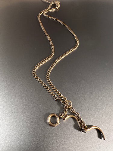 14k Gold Double Curb Watch Chain