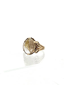 Rutilated quartz ring