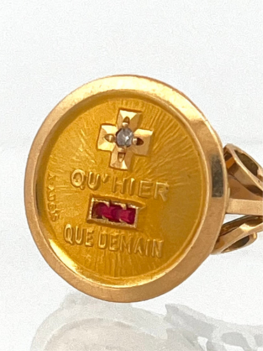 22k French Augis ring sz 6.75