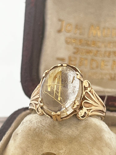 Rutilated quartz ring
