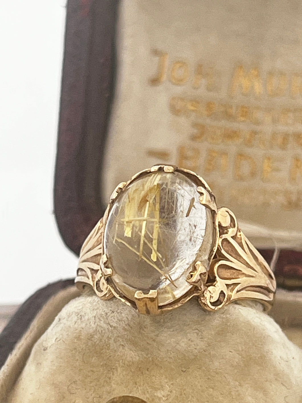 Rutilated quartz ring